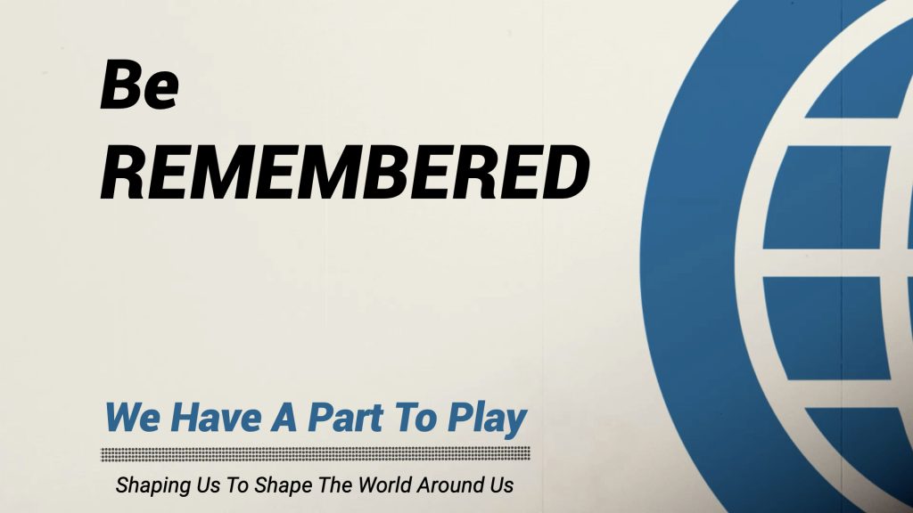 Be Remembered :: We Have A Part To Play :: Alvin Brown